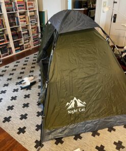 Night Cat Upgraded Backpacking Tents 1 2 Persons Easy Clip Setup Camping Tent Adults Scouts Heavy Rainproof Compact Lightweight Army Green 1 Person(7x3.8x3.8ft) 95 81D1cfhNbkL