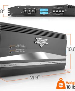 Alternative view of Lanzar 2-Channel High Power MOSFET Amplifier - Slim 6000 Watt Bridgeable Mono Stereo 2 Channel Car Audio Amplifier-Crossover Frequency and Bass Boost Control, RCA Input,Line Output - Lanzar VCT2610 6000-watt