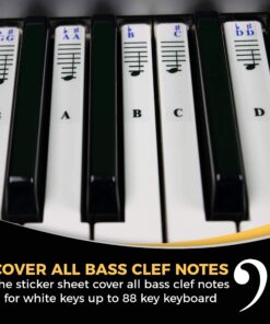 QMG Piano Stickers for 49/61/ 76/88 Key Keyboards – Transparent and Removable; Made in USA Sticker 24 81D2OkcwLXL