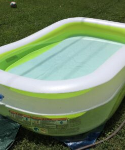 Intex 56483EP Inflatable 8.5' x 5.75' Swim Center Family Pool for 2-3 Kids, Backyard Splash Pool for Children 6+ Years Old, 198-Gallons, Blue & White Family Swim Center 65 81D2dxWitKL