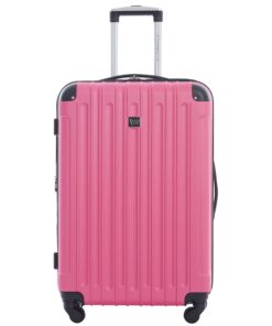 Travelers Club Midtown Hardside Luggage Travel, Bubble Gum, 4-Piece Set 12 81D3pPxDH6L