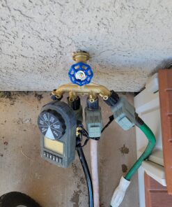 Morvat New & Improved Heavy Duty Brass 4 Way Splitter, Garden Hose Manifold Connector with Comfort Grip ON/OFF Valves, Adapter for Water Faucet & Spigot, Includes Washers, Teflon Tape & Mounting Kit 36 81D4AjQ5NaL 1