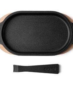 Alternative view of ooni Cast Iron Sizzler Plate - Sizzler Cast Iron Pan - Cast Iron Cookware with Removable Handle - Cast Iron Griddle - Pre-Seasoned Oven Safe