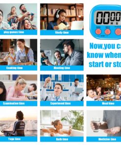 Alternative view of 6 Pack Multi-Function Electronic Timer - Magnetic Digital Timers Big LCD Display The Loud/Silent Switch Countdown Timer Extensively Use in Break Time, Cooking,Gym, Meeting, Classroom