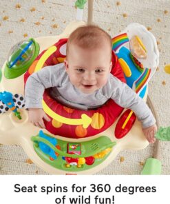 Fisher-Price Baby Bouncer Rainforest Jumperoo Activity Center with Music Lights Sounds and Developmental Toys 14 81D861qwMtL
