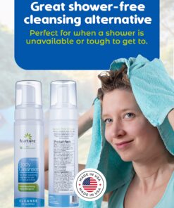 Nurture Rinse Free Foaming Cleanser | Waterless Shower & Bath Wash w/Aloe for Sensitive Dry Skin for Women, Camping, Elderly & Hospital Patients | Perineal Cleansing Foam, Hand & Body Soap (3 Count) 8.5 Fl Oz (Pack of 3) 26 81D8ZJPgDwL
