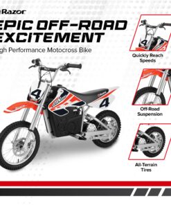 Razor MX650 Dirt Rocket Adult and Teen Ride On High Torque Electric Motocross Motorcycle Dirt Bike, Speeds Up to 17 Miles Per Hour, Orange 20 81D92q6r8L