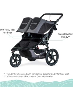 BOB Gear Revolution Flex 3.0 Duallie Double Jogging Stroller, Graphite Black 40 81D9eJ8kEvL