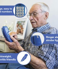 iSoHo Phones Land Line Telephones for Home - Corded, Easy-to-Use Big Button Telephone for Home Office, Seniors, House Phone; Analog Desk Phone with Vintage Wall Phone Design -Home Phone, Classic Blue 16 81DAI7B1whL