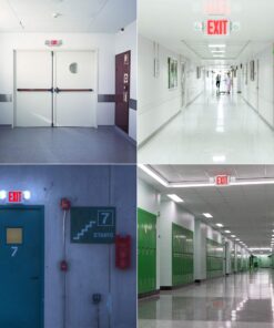 Sunco Lighted Exit Signs for Business with Battery Backup, Emergency LED Exit Light Combo, 120-277V Double Sided with Two LED Flood Lights, Fire Resistant UL 94V-0, Commercial Grade 6 Pack 17 81DBx11NC7L