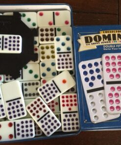 Spin Master Games Double Fifteen Color Dot Dominoes Game in a Tin (6029741) 35 81DByU5MrHL