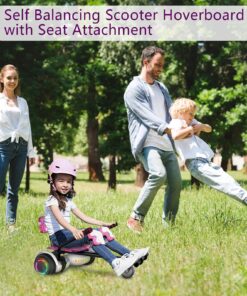 Alternative view of FLYING-ANT Hoverboard, 6.5 Inch Self Balancing Hoverboards with Bluetooth and LED Lights, Hover Board for Kids Teenagers A12 Black+Pink