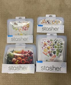 Stasher Reusable Silicone Storage Bag, Food Storage Container, Microwave and Dishwasher Safe, Leak-free, Sandwich, Clear Single 61 81DF6dfnY7L