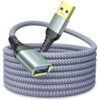 AINOPE USB Extension Cable 10FT,USB Extender,USB 3.0 Extension Cable, Male to Female Cord High Data Transfer Compatible with Webcam,USB Keyboard,Flash Drive,Hard Drive,Printer Grey