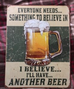 Desperate Enterprises Beer Believe in Something Tin Sign USA 40x31 cm S2390 19 81DHX26dx0L