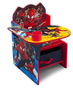 Delta Children Chair Desk With Storage Bin - Greenguard Gold Certified, Spider-Man, Arm Rest, Cushion Availability, Engineered Wood 27 81DHoyRNTwL