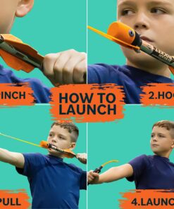 Toy Rocket Launcher for Kids: Outdoor Toys Slingshot Rockets Launchers - Best Gifts for Boys & Girls All Ages 8 & Up - Stocking Stuffers & Boy Gifts for 8 9 10 11 12 Year Old Boys Gift Ideas Orange 20 81DHtj8mOaL