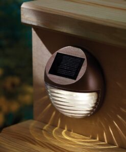 Moonrays 95027 Solar Deck Light Wall Mount Sconce, Round Round Sconce 7 81DIUeVzCRL