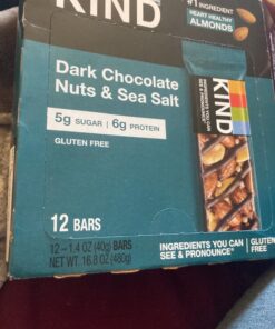 KIND Bars, Dark Chocolate Nuts and Sea Salt, Healthy Snacks, Gluten Free, Low Sugar, 6g Protein, 12 Count 14 Ounce (Pack of 12) 44 81DInb4HP3L