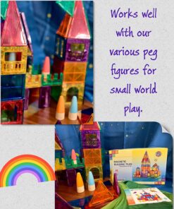 60 PCS Magnetic Building Tiles Kids Toys STEM Magnetic Blocks Sensory Toys Kids Games Magnet Building Toys for Boys and Girls Aged 3+, Kids Brain Development Preschool Kindergarten Toddler Toys 50 81DKBi hzqL