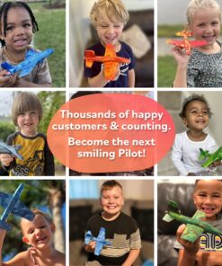 Foam Airplanes - Kids Stocking Stuffers for Kids All Ages 4 5 6 7 8 9 10 11 - Best Toy Gift Boy Stocking Stuffer Gifts Party Favors - Easter Basket for Kids - EVA Foam Air Plane Gift Idea for Kids Green 12 81DKXlDebBL