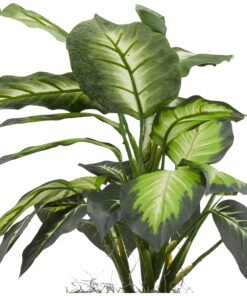 Nearly Natural 6592-05 Golden Dieffenbachia with Wood Vase Decorative Silk Plant, Green 6 81DLFfKH6S