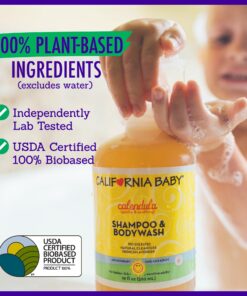 California Baby Calendula Shampoo and Body Wash | 100% Plant-Based (USDA Certified) | Allergy Friendly | Soothing Baby Soap and Toddler Shampoo for Dry, Sensitive Skin | 562 mL / 19 fl. oz. 19 Fl Oz (Pack of 1) 15 81DM06l4L