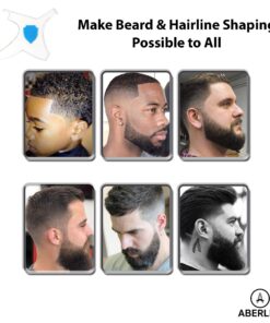 Aberlite ClearShaper - Beard Shaper Kit w/Barber Pencils - Premium Shaping Tool - 100% Clear | Many Styles - The Ultimate Beard/Hair Lineup (US Patent) - Beard Stencil Guide Template Outliner Blue 24 81DMPZFCxuL