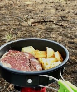 MalloMe Camping Cookware Mess Kit for Backpacking Gear – Camping Cooking Set - Camping Pots and Pans Set - Backpacking Stove/Portable Stove Compatible - Camp Kitchen Equipment Accessories Pot 1 Liter Pot 63 81DMk3O8HeL