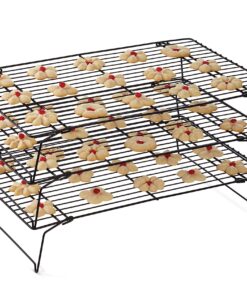 Wilton Excelle Elite 3-Tier Cooling Rack for Cookies, Cake and More - Cool Batches of Cookies, Cake Layers or Finger Foods, Black 36 81DNNSmJtJL
