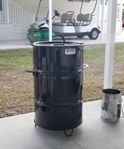 Pit Barrel Cooker Classic Package - 18.5 Inch Drum Smoker | Porcelain Coated Steel BBQ Grill | Includes 8 Hooks, 2 Hanging Rods, Grill Grate and More 69 81DNO q27IL