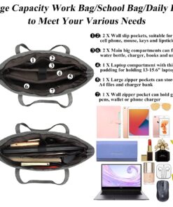 Laptop Tote Bag for Women,College Essentials 15.6-17 In Teacher Supplies Laptop Bag,Water Resistant Work Bag College Bag A-15.6 Inch-gray 23 81DNq2rt VL