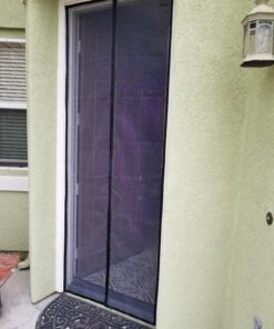 MAGZO Magnetic Screen Door Fit Door Size 38 x 99 Inch, Screen Size 40" x 100" Fiberglass Mesh Curtain Middle Opening Screen with Full Frame Hook&Loop-Gray Grey 28 81DOEEQpVnL