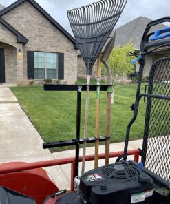 Buyers Products LT35 Vertical Hand Rack for Enclosed Landscaping Truck Trailers & Garage or Shed Walls Holds 6 Tools for Shovels, Rakes, Hoes, Heavy Duty Steel, 1 Pack, Black 25 81DPWWQFPnL