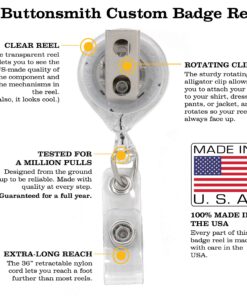 Buttonsmith Van Gogh Starry Night Tinker Reel Retractable Badge Reel - with Alligator Clip and Extra-Long 36 inch Standard Duty Cord - Made in The USA Badge Reel with Alligator Swivel Clip 11 81DQgL7dP9L