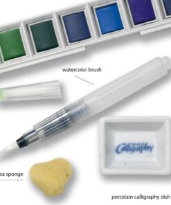 Alternative view of Jerry Q Art 18 Assorted Water Colors Travel Pocket Set- Quality Refillable Water Brush with Sponge - Easy to Blend Colors - Built in Palette - Perfect for Painting On The Go JQ-118