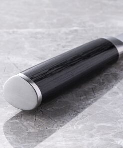 Shun Classic 7” Hollow-Ground Santoku All-Purpose Kitchen Knife; VG-MAX Blade Steel and Ebony PakkaWood Handle; Hollow-Ground Indentations for Reduced Friction and Smoother Cuts; Handcrafted in Japan 14 81DTPTJJKL