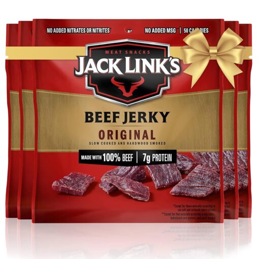 Jack Link's Beef Jerky, Original - Flavorful Meat Snack for Lunches, Ready to Eat - 7g of Protein, Made with Premium Beef - 0.625 Oz Bags (Pack of 5) 0.625 Ounce (Pack of 5)