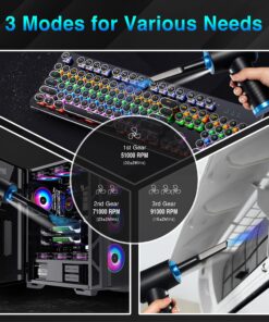 Keimi Cordless Compressed Air Duster - Rechargeable 7500mAh 91000RPM Compressed Air Blower with Led Light for Keyboard, PC, and Car Cleaning - Powerful Eco-Friendly Replacement for Canned Air Duster 23 81DTsRU5SEL