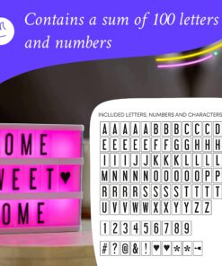 My Cinema Lightbox - Cinema Light Box, 12" x 9" - 3 Modes Light Up Letter Board sign with 100 Letters, Numbers & symbols - White LED Light, RGB and Color Freeze Mode light up signs for home decor 12"x9" RGB - Color changing light 19 81DUllBkd6L