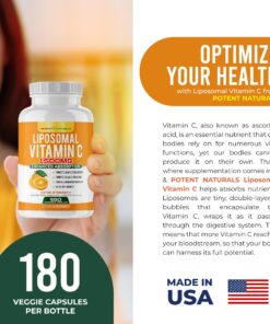 POTENT NATURALS Liposomal Vitamin C 1500mg, Vitamin C Supplement - High Absorption Ascorbic Acid - Immune-Support Supplement & Helps Collagen Production- 180 Capsules 1500 MG 21 81DVO1XVCDL