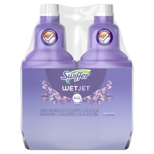 Swiffer WetJet Multi-Purpose Floor Cleaner Solution with Febreze Refill, Lavender Scent, 1.25 Liter -42.2 Fl Oz (Pack of 2) 42.2 Fl Oz (Pack of 2)