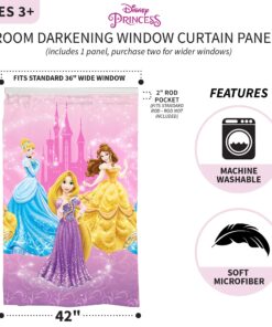 Franco Kids Room Darkening Window Curtain Panel, 42 in x 63 in, Disney Princess 17 81DY7Fy8vwL
