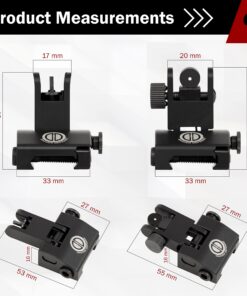 Alternative view of -Combat Vet Owned Company- Dagger Defense Tactical flip up BUIS Picatinny Rail Mounted Backup Iron Sights. Black