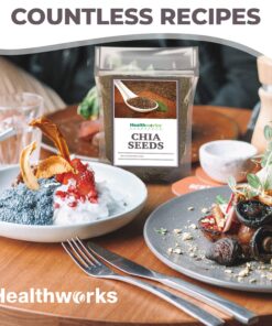 Healthworks Chia Seeds Raw (96 Ounce / 6 Pounds) | Premium & All-Natural | Contains Omega 3, Fiber & Protein | Great with Shakes, Smoothies & Oatmeal | Packaging May Vary 96 Ounce (Pack of 1) 24 81DaSpMvEPL