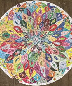 Bgraamiens Puzzle-Blooming Color-1000 Pieces Gradient Puzzle Color Challenge Blue Board Round Jigsaw Puzzles 37 81DaZHEVtCL