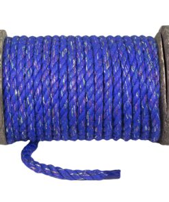 Ravenox Natural Twisted Cotton Rope | Made in The USA | Strong Triple-Strand Cordage for Sports, Décor, Pet Toys, Crafts, Macramé & Indoor Outdoor Use| by The Foot & Diameter (Multiple Color) Blue Glitter 1/2 Inch x 25 Feet 12 81DbCXJx4VL
