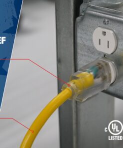 Southwire 2588SW0002 Outdoor Cord-12/3 SJTW Heavy Duty 3 Prong Extension Cord-for Commercial Use (50'; Yellow); 50 Feet 50 ft 26 81DbTdBB8dL