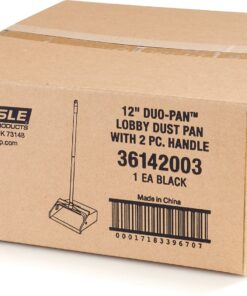 SPARTA Plastic Dust Pan, Upright Pan With 2 Piece Handle For Cleaning, 11 X 12 X 3.5 Inches, Black 36 Inches 1 14 81DbUMhlbIL