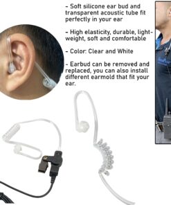 MaximalPower RHF 617-1N 3.5mm RECEIVER/LISTEN ONLY Surveillance Headset Earpiece with Clear Acoustic Coil Tube Earbud Audio Kit For Two-Way Radios, Transceivers and Radio Speaker Mics Jacks , Black 20 81DdF0sQE9L